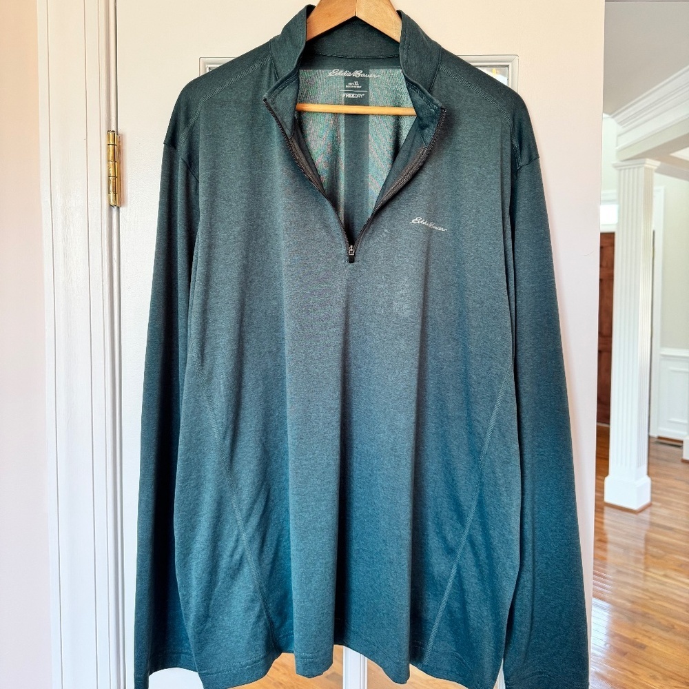 Eddie Bauer Men's HYOH Long-Sleeve 1/4-Zip, Green, Size XL